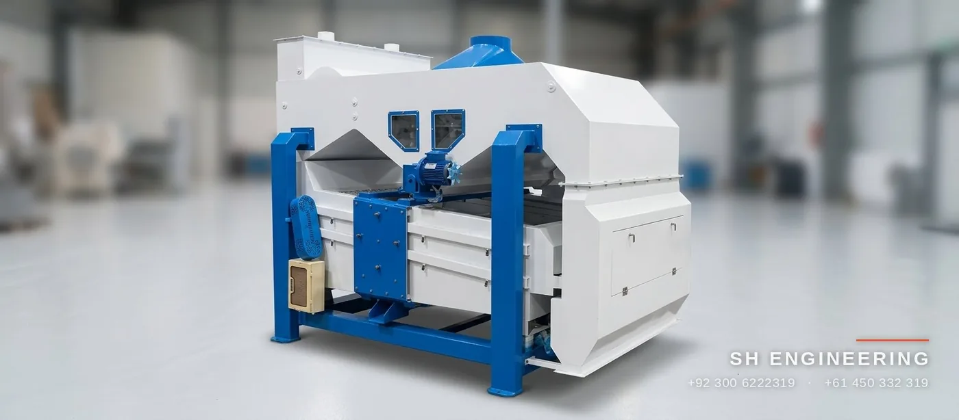 SEP-12 wheat separator machine removing dust and wastage from grain